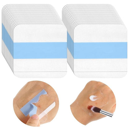 100PCS Makeup Hand Palette Single Use Foundation Mixing Palette Adhesive Tape Disposable Transparent Waterproof Cosmetic Tray Professional Makeup Artist Must Haves Supplies for Women Girls
