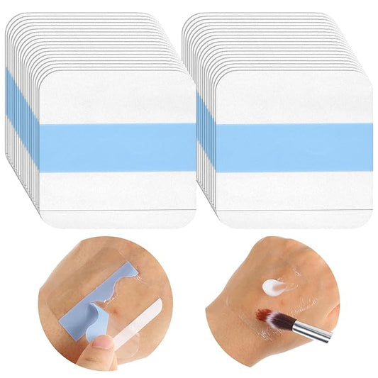 100PCS Makeup Hand Palette Single Use Foundation Mixing Palette Adhesive Tape Disposable Transparent Waterproof Cosmetic Tray Professional Makeup Artist Must Haves Supplies for Women Girls