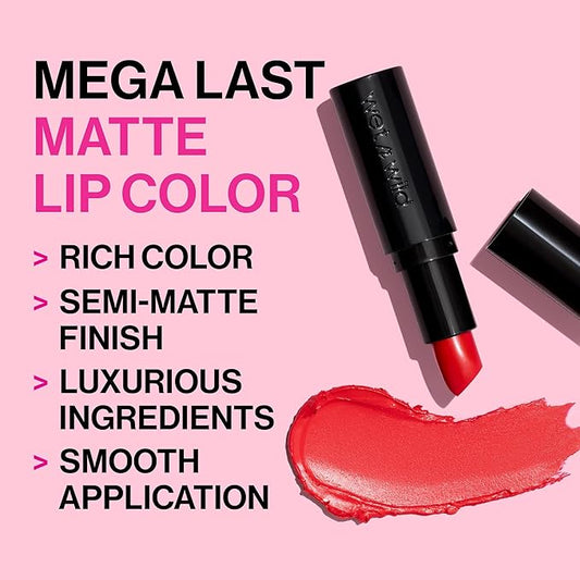 wet n wild Mega Last Matte Lip Color, Semi Matte Hyaluronic Acid Infused, Long Lasting Full Coverage for a Nourishing Pout, Cruelty-Free & Vegan - Skin-ny Dipping