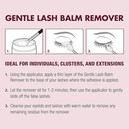 i-ENVY Lash Remover Balm, Eyelash Glue & Bond Cleanser for Fake Lash Clusters, Individuals & Extensions, Gentle Nourishing Peach-Infused Formula with Silicone Applicator, For Sensitive Skin & Eyes