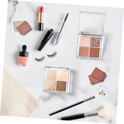 Beaupretty 4 Pieces Empty Eyeshadow Pallet 4 Grids Eye Shadow Lipstick Storage Case Box Clear Makeup DIY Cosmetic Organizer Container
