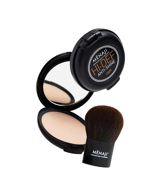 MËNAJI Anti-Shine Powder Light and a Deluxe Kabuki Brush