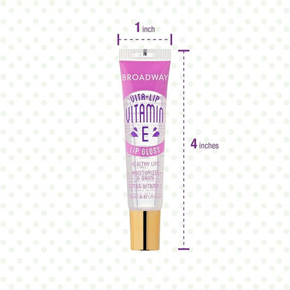 Ruby Kisses Broadway Vita-Lip Clear Lip Gloss (Vitamin E 6 Pack), Ultra-Hydrating & Soothing Formula with Multi-Vitamin Oils, High-Shine Non-Sticky Finish, Healing Lip Balm for Healthy Lips