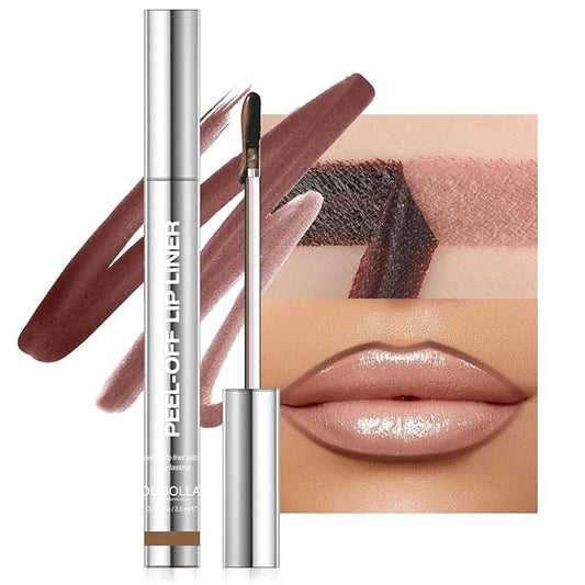 Lip Stain Peel Off, Brown Lip Liner Stain Peel Off Tattoo Matte Lip-tint, Long Lasting, Waterproof, Transfer-proof, Moisturizing, Easy to Use, Highly Pigmented Color for All Skin Types (#04)