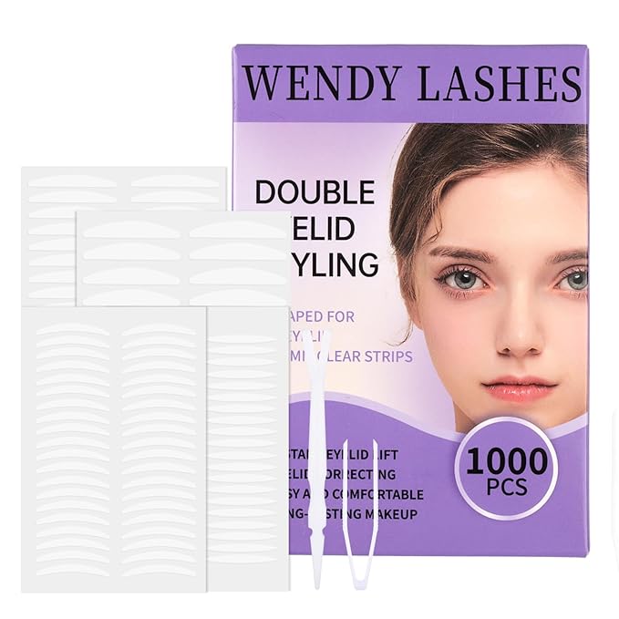 1000Pcs Eyelid Tape-Invisible Double Eyelid Stickers Tape Hooded Eye Lift, Natural Look, Waterproof Reusable Instant Lifting Eyelid Tape Easy to Apply for Monolids/Hooded Eyes by Wendy Lashes（1000Pcs）