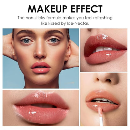 LANGMANNI 12Pcs Lip gloss Collection Makeup Set, Shiny Smooth Soft Liquid Lip Glosses Lip Stain With Rich Varied Colors For Girls And Women Makeup (Shimmery-B)