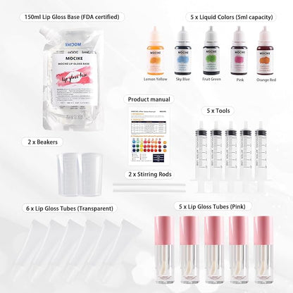 MOCIKE DIY Lip Gloss Making kit for Girl Gifts - 26 PCS DIY Lip Gloss kit Make Your Own Lip Gloss