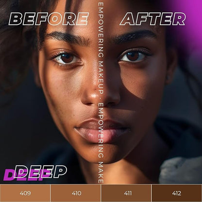 Oh My Clear Face Full Coverage Foundation for Oily & Acne Prone Skin, Salicylic Acid & Tea Tree Extract, Anti-Blemish Sensitive Skin Care, Organic & Oil-Free, 409 Mocha, 40 ml / 1.35 fl.oz