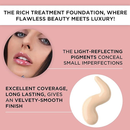 ARTDECO Rich Treatment Foundation - Soft Shell N°9 - Conceals Imperfections & Creates Flawless Complexion - Long-Lasting - Even & Velvety-Smooth Finish - Water-Resistant - Vegan Makeup - 0.67 Fl Oz