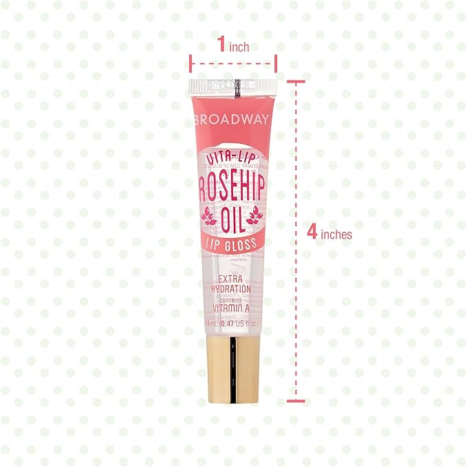 Ruby Kisses Broadway Vita-Lip Clear Lip Gloss (Rosehip Oil 3 Pack), Ultra-Hydrating & Soothing Formula with Vitamin Oils, High-Shine Non-Sticky Finish, Healing Glossy Lip Balm With Vitamin A