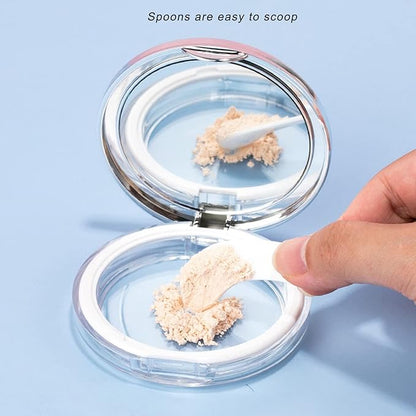 3g Empty Powder Box, Refillable Loose Portable Makeup Setting Blush Case Container with Puff Holder Compact Slim Mirror and Elasticated Net Sifter Mini No Leaks Set