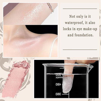 Mineral Setting Powder with brush,Shimmering Powder for Face,Lightweight Long Lasting Oil Control Face Makeup Set,Matte Concealer Setting Makeup Kit for All Skin Types(B)