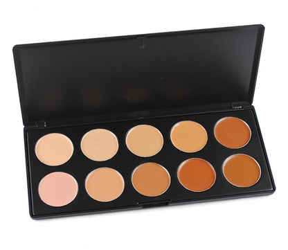 10 Colors Hydrating Cream Concealer Palette, Pure Vie Long Lasting Full Coverage Correcting Concealer Palette Foundation Camouflage Makeup Contour Kit for Conceals Corrects Dark Circles Acne Blemish