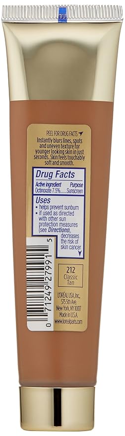 L’Oréal Paris Visible Lift Blur Foundation, 212 Classic Tan, 1.3 Fluid Ounce