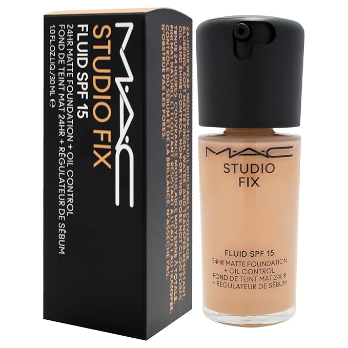 Studio Fix Fluid SPF 15 24Hr Matte Foundation Plus Oil Control - NC37 by MAC for Women - 1 oz Foundation