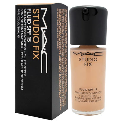 Studio Fix Fluid SPF 15 24Hr Matte Foundation Plus Oil Control - NC37 by MAC for Women - 1 oz Foundation
