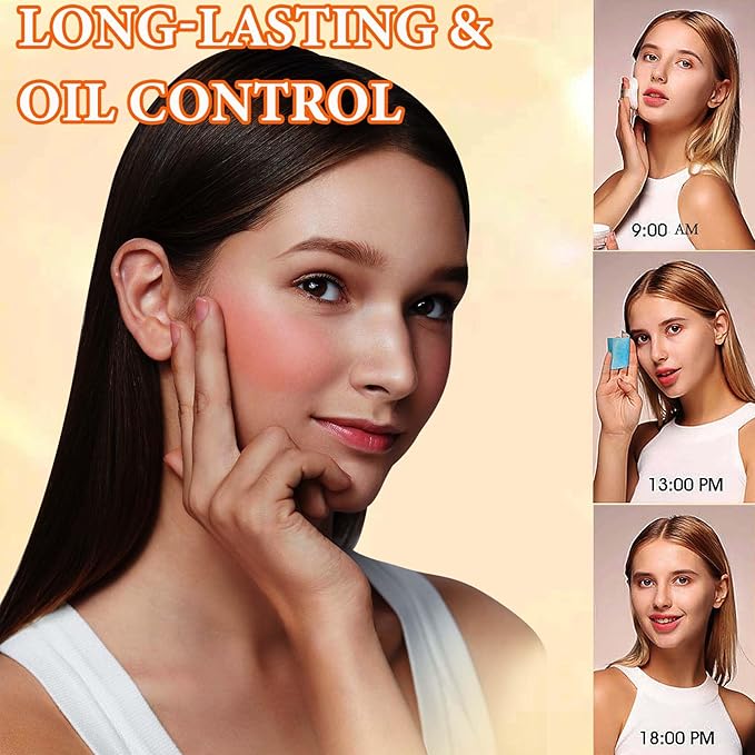 Oil Control Loose Face Powder,Translucent Setting Powder With a Powder Puff Long Lasting Makeup Covering Blemishes Brightens Skin Tone,Natural Matte Loose Powder for Women（3）