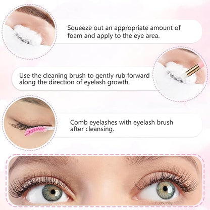 4.06fl oz Lash Shampoo Concentrate for Lash Extensions, Lash Cleanser Concentrate Eyelash Extension Cleanser Professional Lash Concentrate for Lash Extension Natural Foaming Cleanser Lash Cleanser Kit