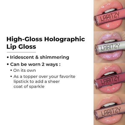 Holographic Lip Gloss – Hydrating Non-Sticky Topcoat – 3.1 g (0.1 oz) (Vibe)