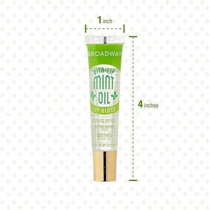 Ruby Kisses Broadway Vita-Lip Clear Lip Gloss (4 Pack Mint, Rosehip, Coconut Oil, Lip Oil Treatment), Ultra-Hydrating & Soothing Formula with Multi-Vitamins, High-Shine Non-Sticky Finish Lip Balm
