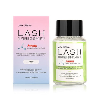 Lash Shampoo Concentrate 60ml Lash Cleanser Concentrate Add Hyaluronic Acid Oil-Free Lash Extension Shampoo Perfect for Salon，Aloe