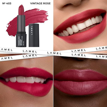 Red Matte Lip Essentials Bundle: Gel Lip Liner Pencil and Powder Drop Lipstick Set