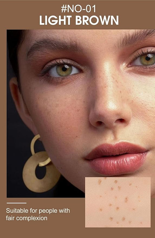 Freckle Pen 4 Colors Natural Freckle Pen Waterproof Long Lasting Soft Spots Natural Relaxing Sun Makeup (Light Brown)
