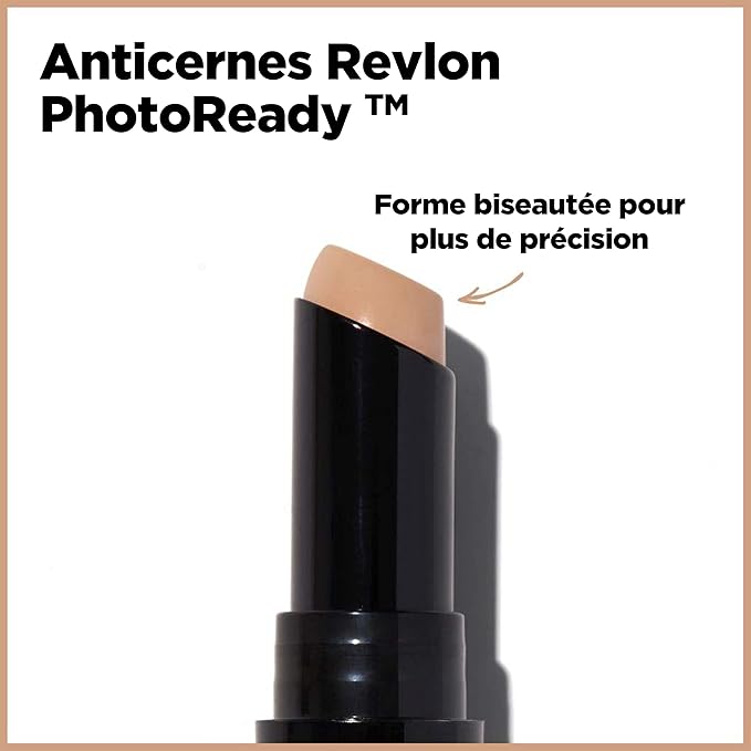 Revlon Concealer Stick, PhotoReady Face Makeup for All Skin Types, Longwear Medium- Full Coverage with Creamy Finish, Lightweight Formula, 004 Medium, 0.11 Oz