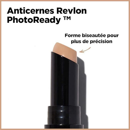 Revlon Concealer Stick, PhotoReady Face Makeup for All Skin Types, Longwear Medium- Full Coverage with Creamy Finish, Lightweight Formula, 004 Medium, 0.11 Oz