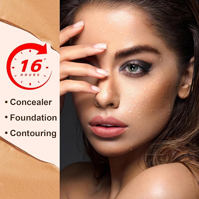 Boobeen Contouring Stick, Cream Matte Foundation Concealer Makeup, Contour, Highlight and Concealer, Longwear Contour Foundation Face Stick, Flawless
