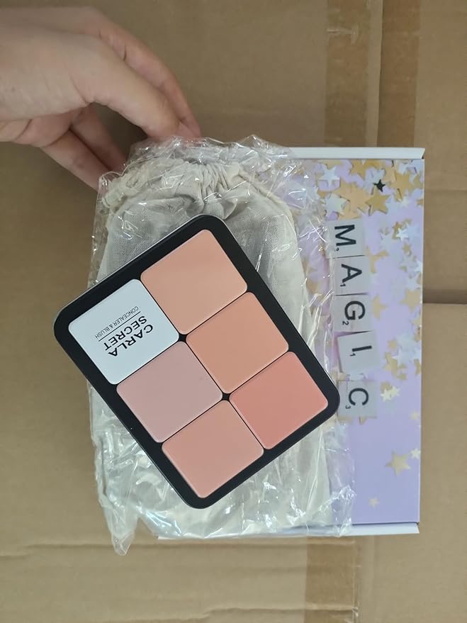 Cream Concealer Palette/Blush Palette Kit, 2 In One Blendable Blush Concealer Contour Set with 11 Pcs Complete Makeup Brush and Storage Bag, High Impact Buildable Color, Vegan & Cruelty Free