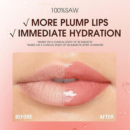 Translucent Black Lip Gloss, Clear/Cherry/Sugar Lip Oil, Plumping Hydrating Mirror Highlight Gloss - Moisturizing Long Lasting & Non-Sticky Vegan Makeup (3Pcs)