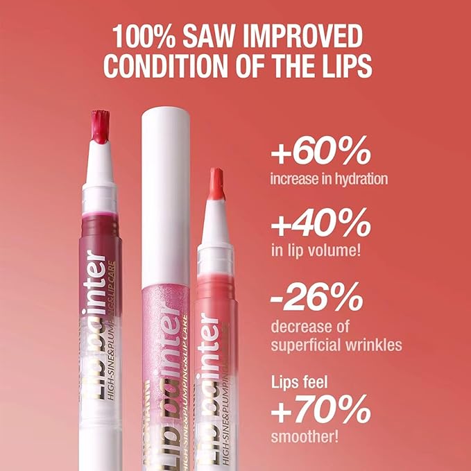 2 in 1 Pink Lip gloss Lip Plumper Gloss Tinted Glitter Shimmer Lipgloss lip oil Lipstick Moisturizing lip balm High Shine And Vegan Plumping Lip Gloss For Women Girls Long-Lasting Dry Lip Care (02 #)