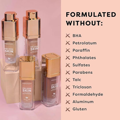 Profusion Cosmetics Feel Good Skin Perfector, Foundation Makeup for Radiant, Satin Finish, Available in 12 Curated Shades (Medium 310, 1)