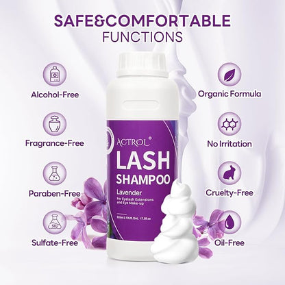 Lavender Lash Wash 500ml Foam Cleanser