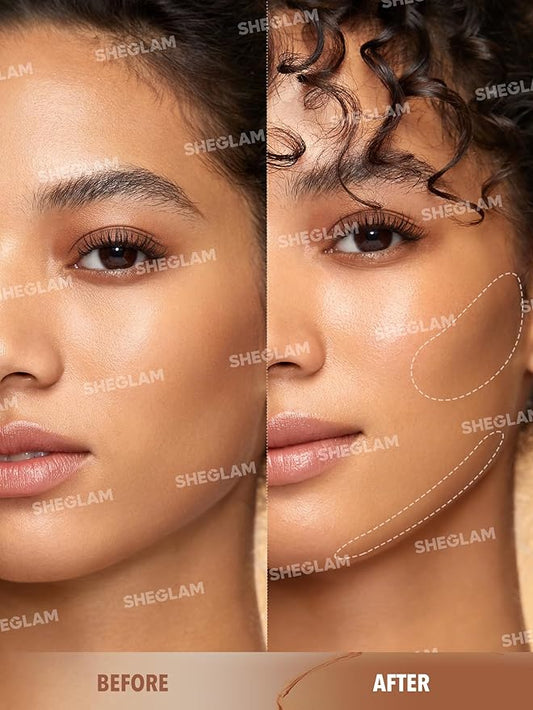 SHEGLAM Silk Haze Cream Bronzer Blendable Cream Makeup with a Lightweight Formula - Customizable Face Makeup for a Natural, Sun-Kissed Glow Long Lasting-Burnt Sienna