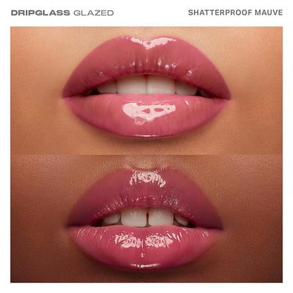 MORPHE Dripglass High Shine Lip Gloss - Glazed, Semi-Sheer & Nourishing Lip Makeup - Buildable Formula Infused with Plant-Derived Squalane & Vitamin E - Shatterproof Mauve (0.13 oz)