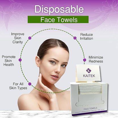 Towels XL, 100% Biobased Face Towel, Disposable Face Towelette, Makeup Remover Dry Wipes, Ultra Soft, 50 Ct, 1 Pack