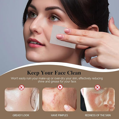 1000pcs Oil Blotting Sheets for Face, Clean and Clear Oil Absorbing Sheets, Oil Blotting Papers for Face(Black)