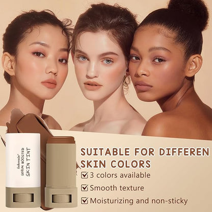 Foundation Stick Beauty Balm Serum Boosted Skin Tint, Solid Tinted Moisturizing Serum Contour Stick Foundation Face for Women, for Face Natural Makeup (03, 18g)