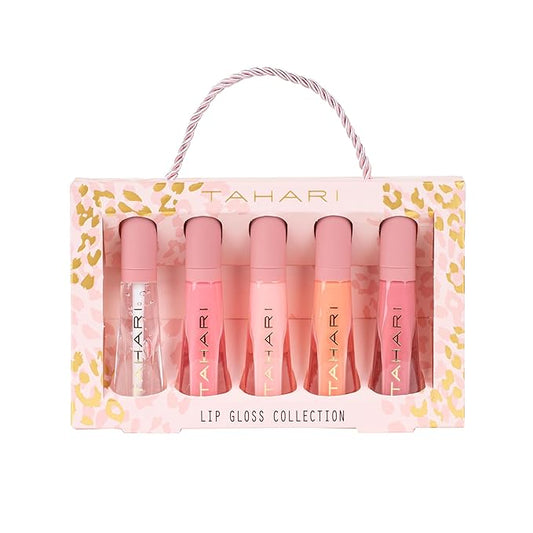 VOTUM Tahari 5pc Lip Gloss Set – Shimmery Lip Glosses for Women and Girls, Long-Lasting Lip Gloss Pack, Super Lustrous 5-Piece Gift Set, Non-Sticky, High Shine