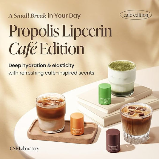 CNP Honey Lip Butter - Propolis Lipcerin™ 06 Caramel Latte, Café Edition, Hydrating Overnight Manuka Lip Balm & Mask, 12hrs Long-lasting Moisture, Gifts for Women, Korean Skin Care, 0.5 fl.oz.