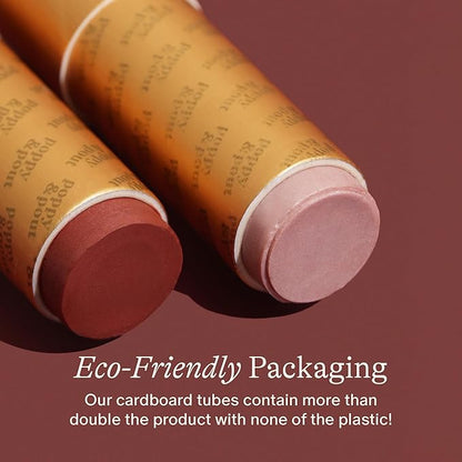 Poppy & Pout All Natural Lip Tint, Cardboard Tube, Hand-Filled, Beeswax, Vitamin E, Coconut Oil, Cruelty Free, All-Natural Shades (Faye)