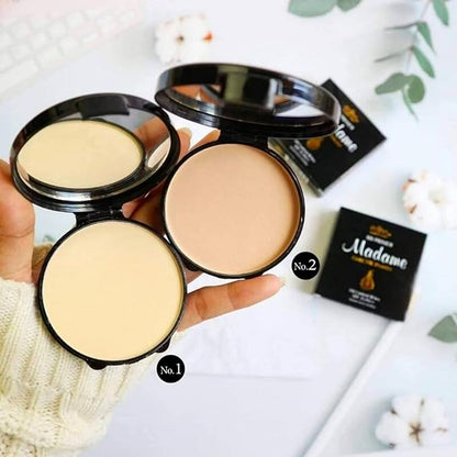 MADAME 12 g. MEDIUM Oil Control Face Pressed Powder Compact Foundation, Long Lasting Makeup Oily Skin Flawless Matte Finish Controls Face Shine Skin Oil Control Breathable Coverage Lightweight SPF 25