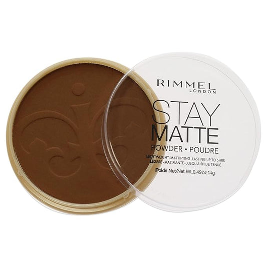 Rimmel London Stay Matte - 025 Toffee - Pressed Powder, Lightweight, High Coverage, Shine Control, 0.49oz (Pack of 2)