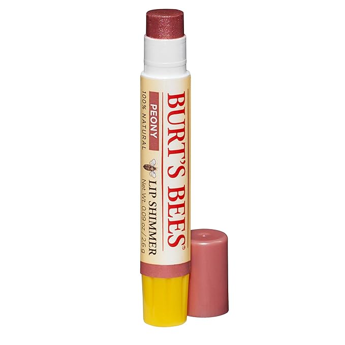 Burt's Bee's Lip Shimmer, Peony - 0.09 Ounces each (Value Pack of 4)