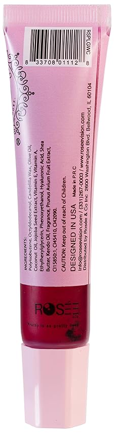 ROSÉE & CO Rosee Lip Gloss Vegan & Cruelty Free Treatment, Professional Make up, Long Lasting Glossy with Shea Butter, Moisturize, Protect & Smooth, High Shine, Non-Sticky (i. Wet Cherry, 0.5)