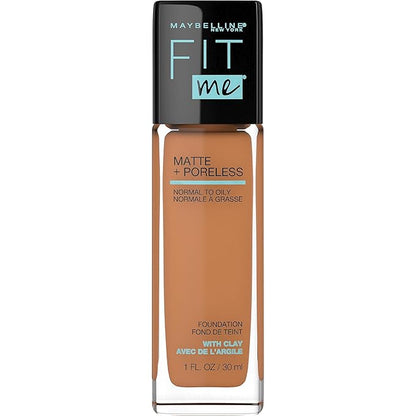 Maybelline Fit Me Matte + Poreless Liquid Foundation Makeup Bundle with Classic Tan and Warm Sun Shades, 1 Count Each