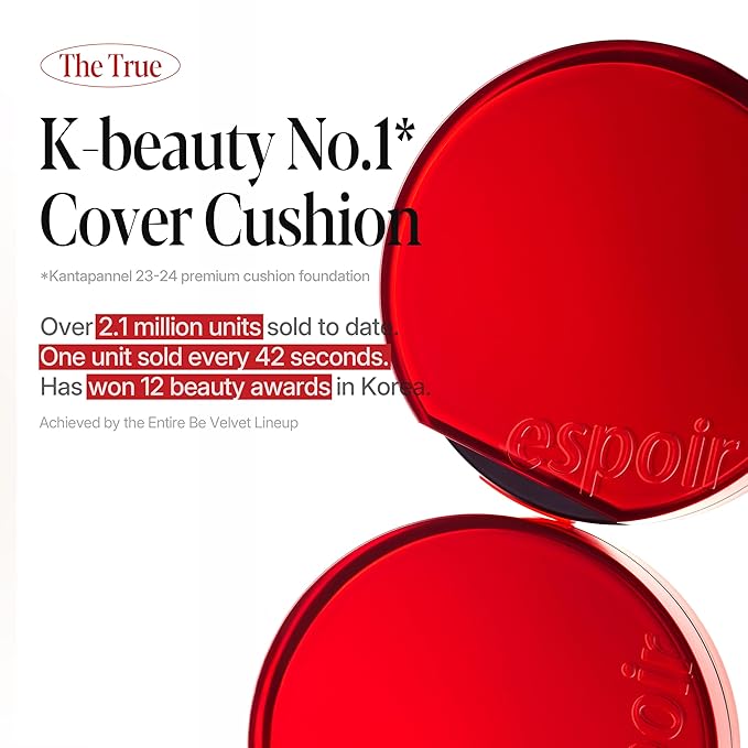 espoir [NEW] Be Velvet Cushion Foundation | Quick and Easy Coverage with Long-lasting Color by Zero Oxidation (#31 Macchiato, 0.46 Ounce (Pack of 1))