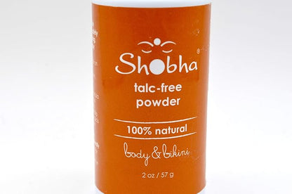 Shobha Talc-Free Powder, Pre-Waxing and Sugaring Body Powder - Natural and Organic Ingredients - Control Under Arm Sweat Post-Wax, 2oz